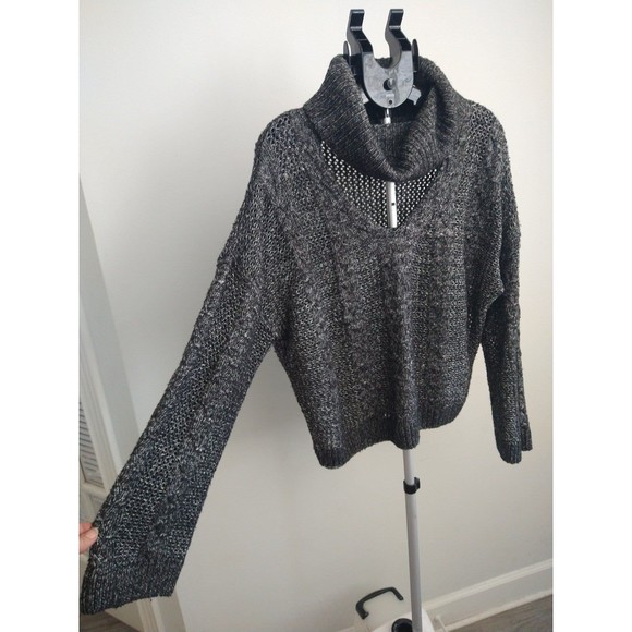 Urban outfitters cowlneck Sweater Md gray boho Cozy - Picture 2 of 8